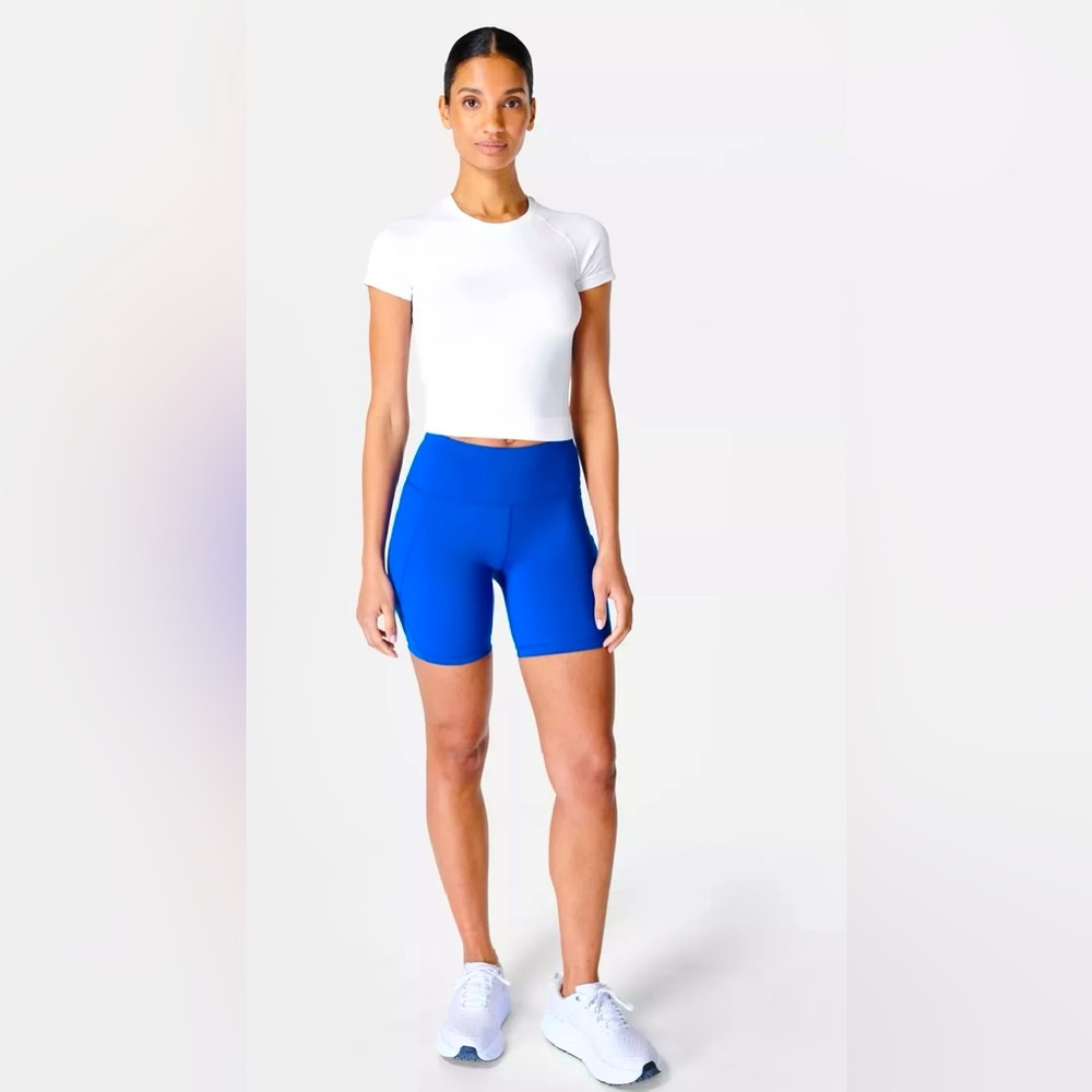 Sweaty Betty Seamless White Workout Crop Top Size 10
